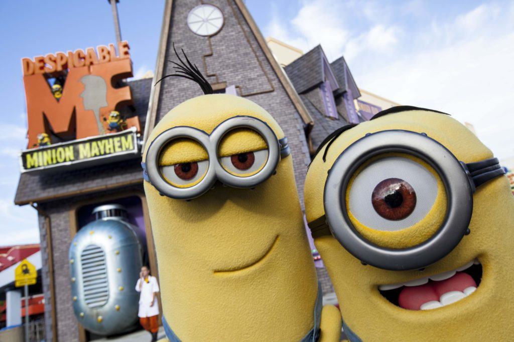 Despicable Me Minion Mayhem at Universal Studios Florida USF Publicity Minon's take over Universal Orlando Resort UOR HRRR Mummy Toll Plaza Characters video and still shoot